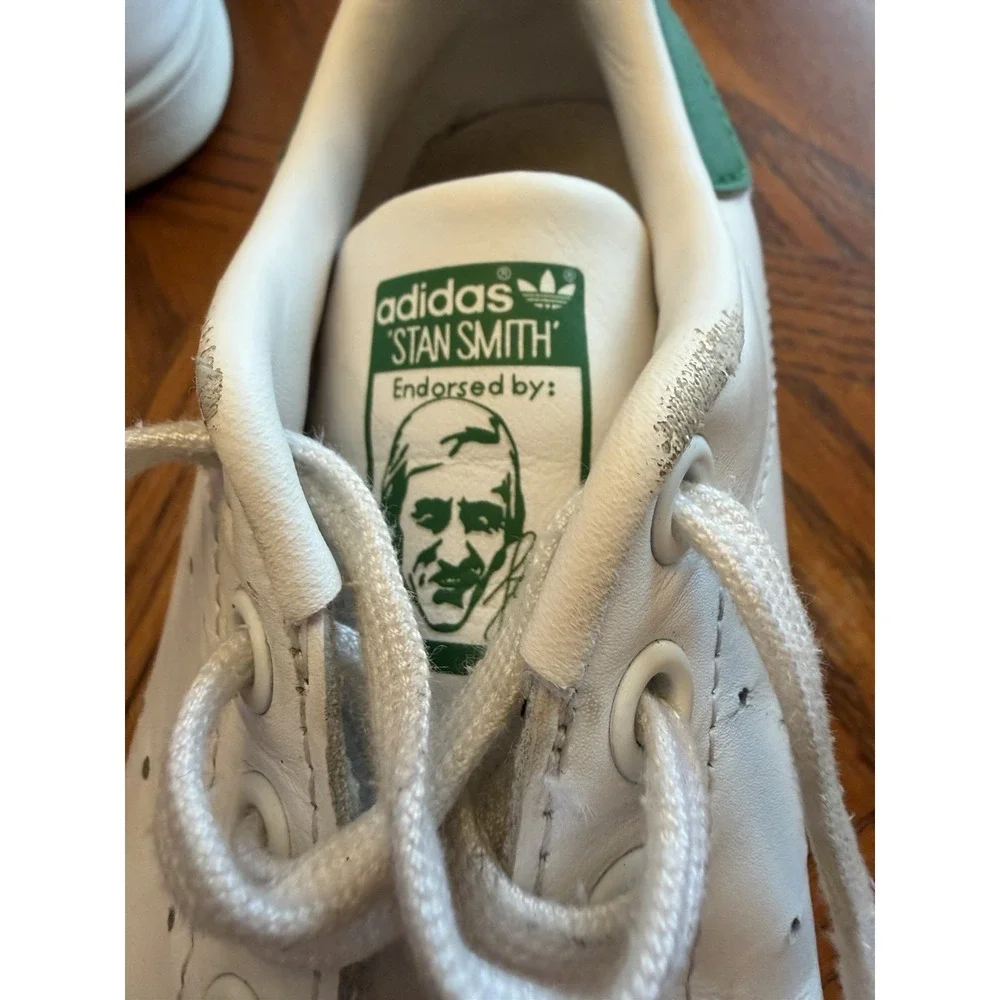 Adidas Stan Smith White Green Athletic Casual Size 6 1/2